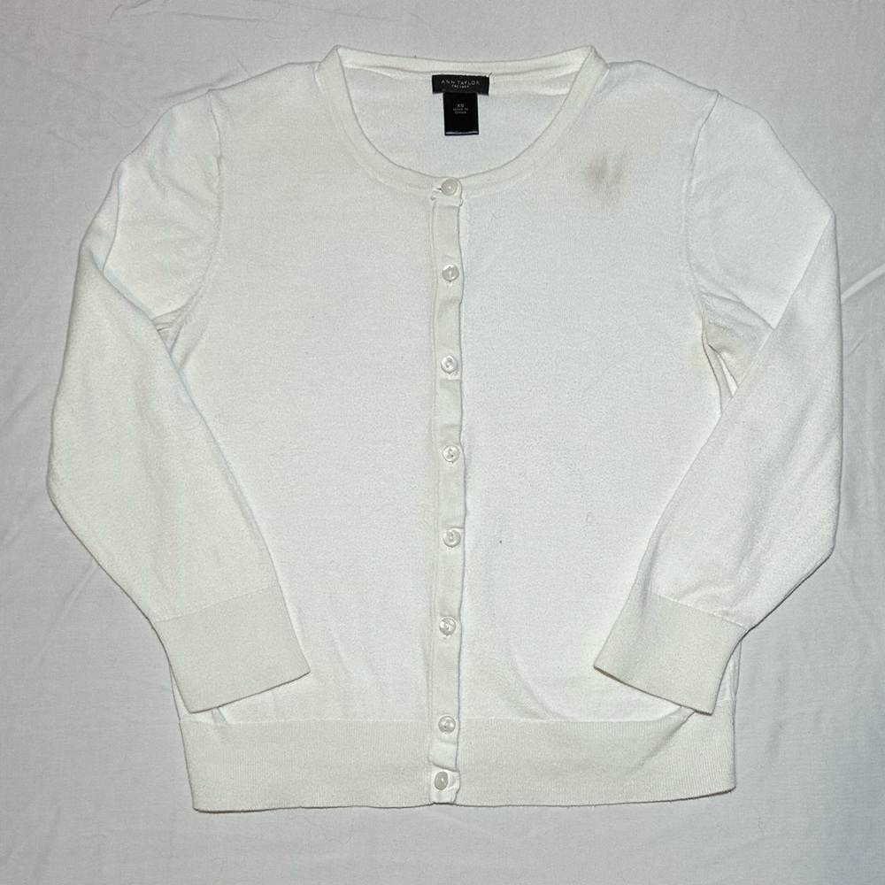 Ann Taylor White Cardigan